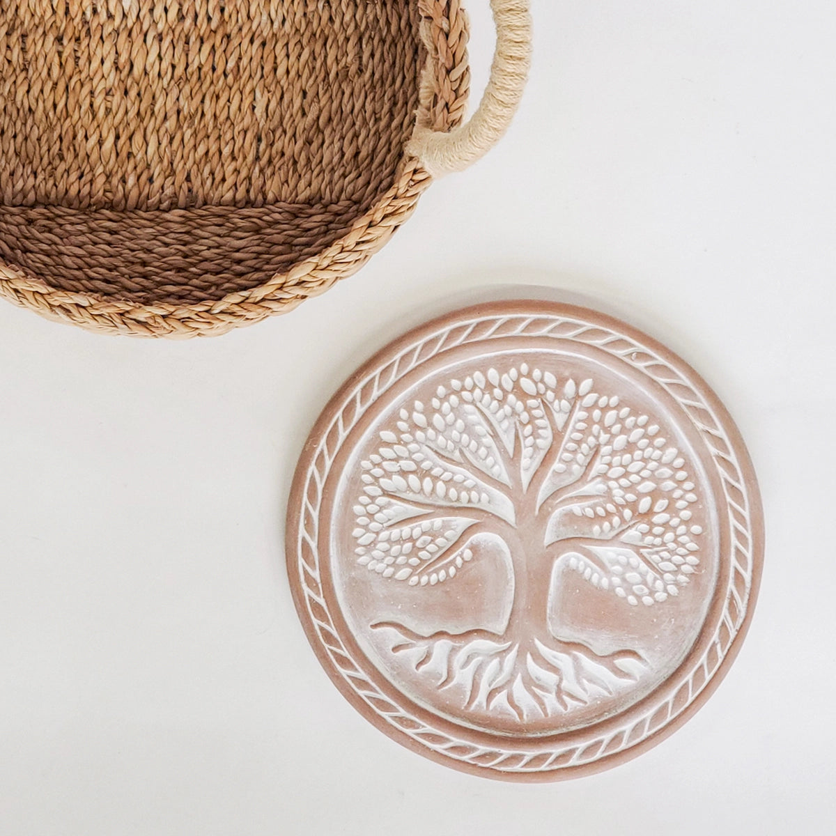Handmade Bread Warmer & Wicker Basket - Tree of Life