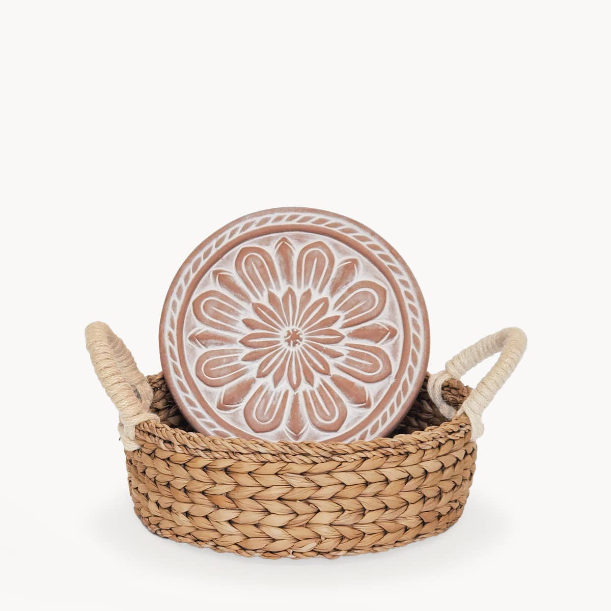 Handmade Bread Warmer & Wicker Basket - Vintage flower