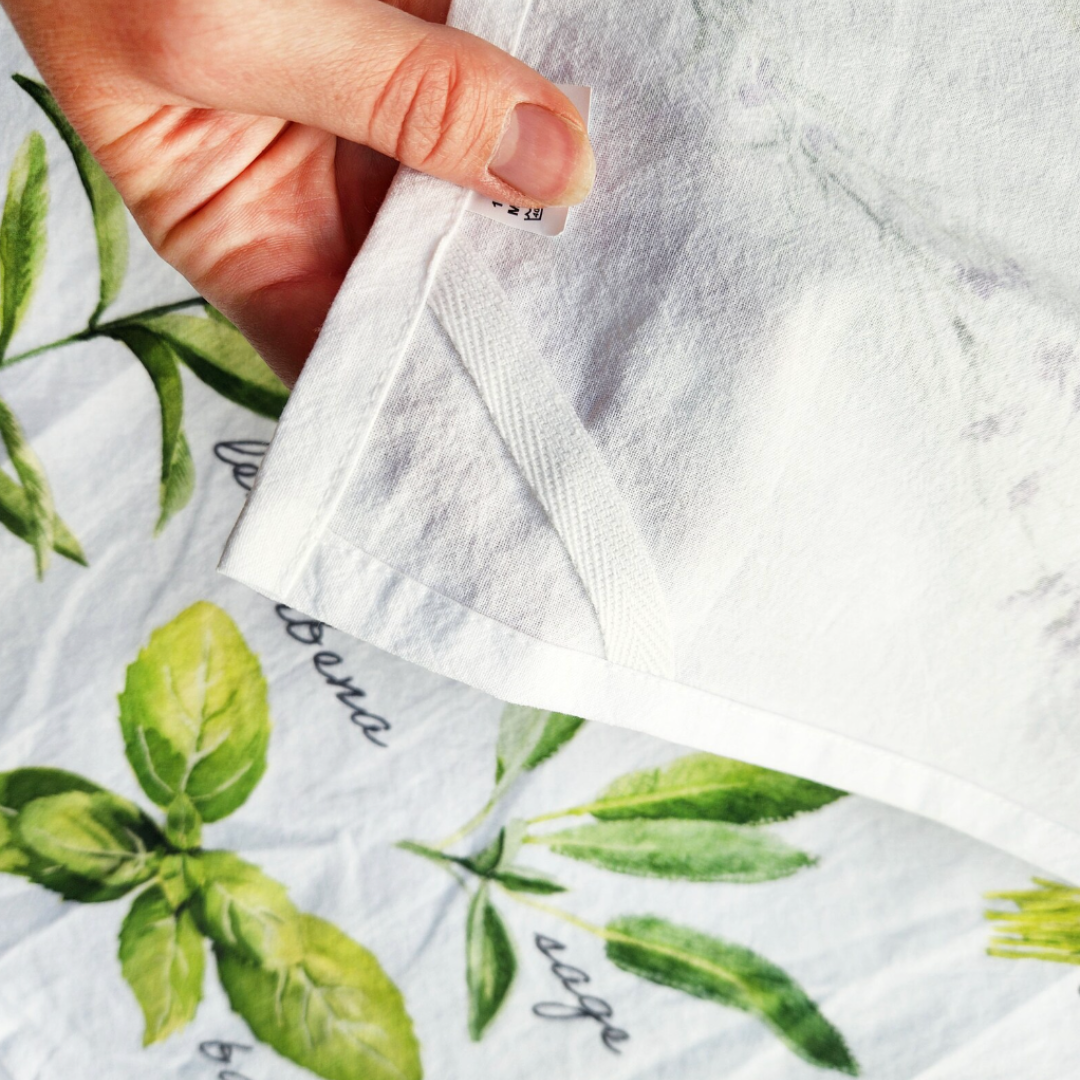 Herb Hand-Painted Watercolor Tea Towel