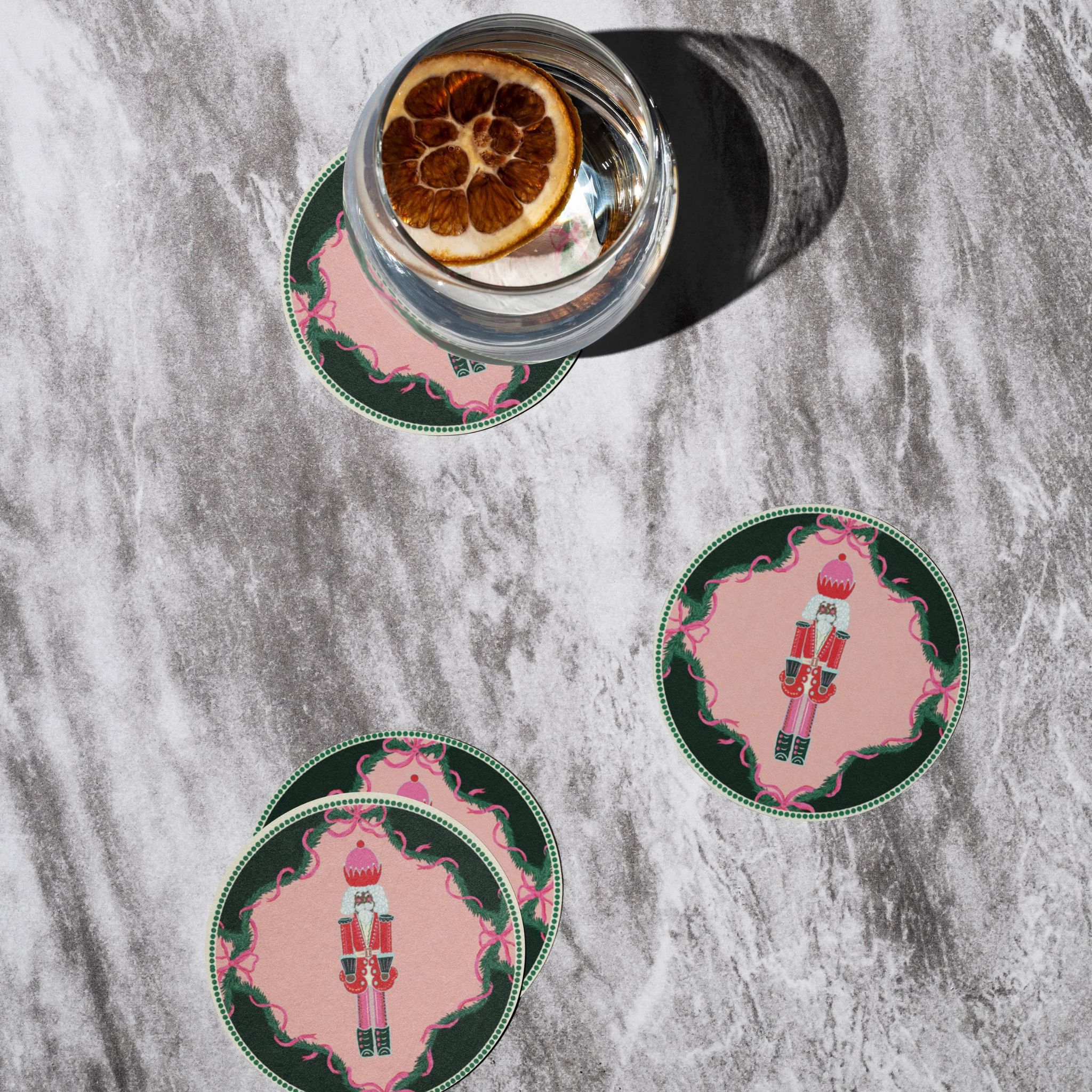 Pink Nutcracker Coasters | Set of 4