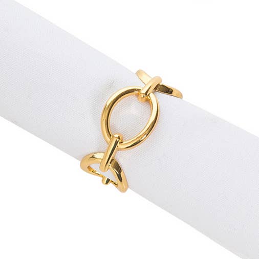 Gold Chain Link Napkin Ring Set 4