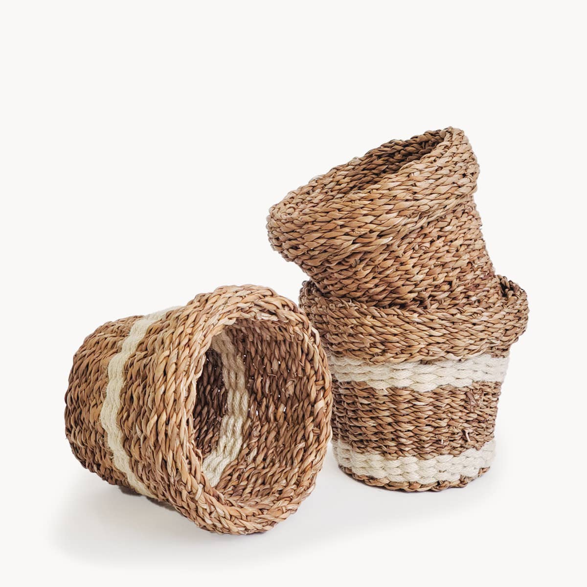 Handwoven Wicker Savar Nesting Plant Basket - Set of 3