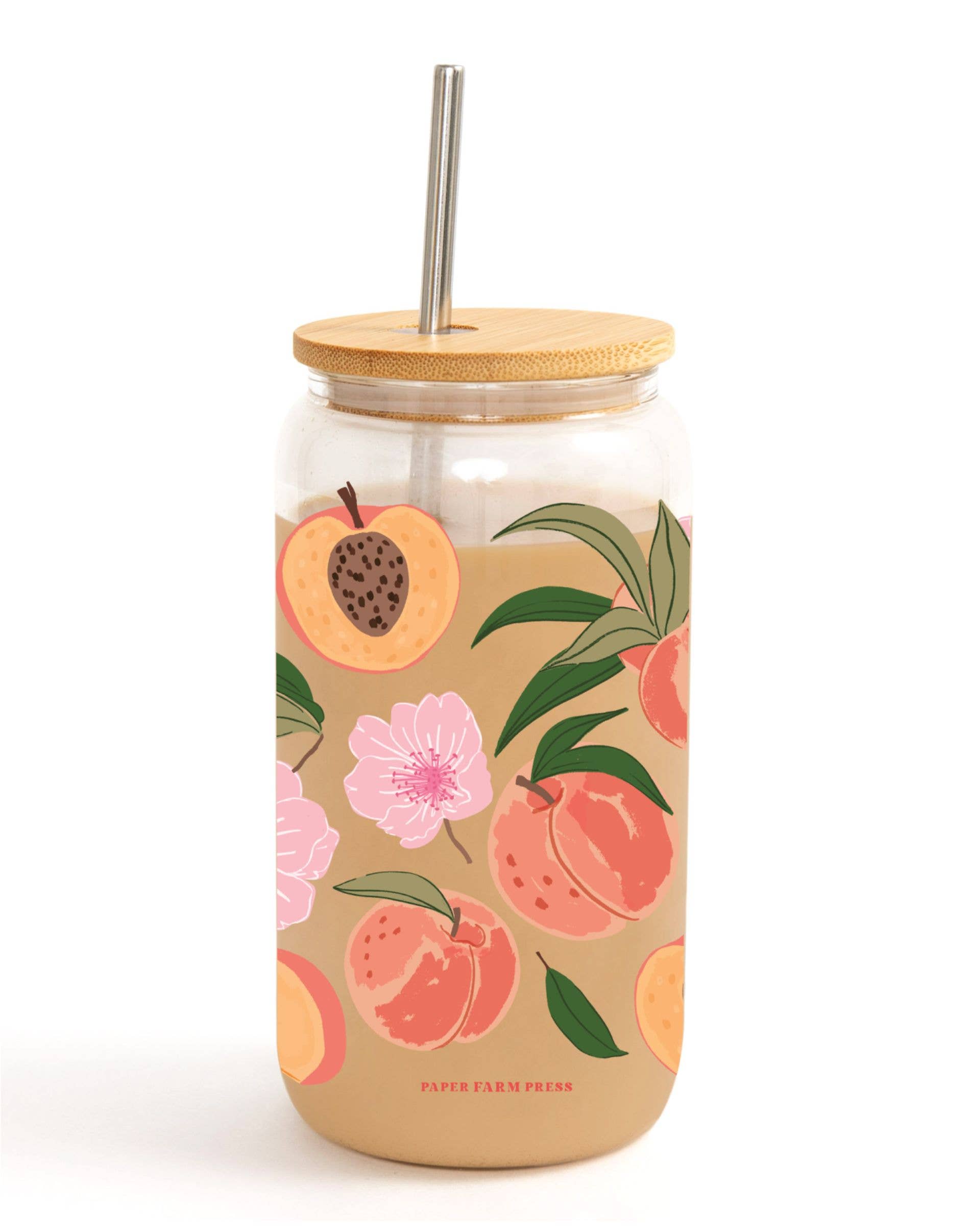 Peach Blossom Glass Can